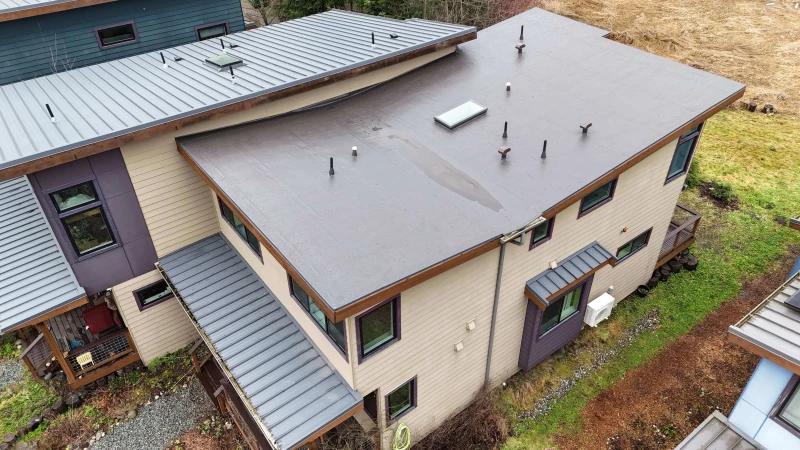 Bothell Flex PVC Roof Replacement in Dark Brown
