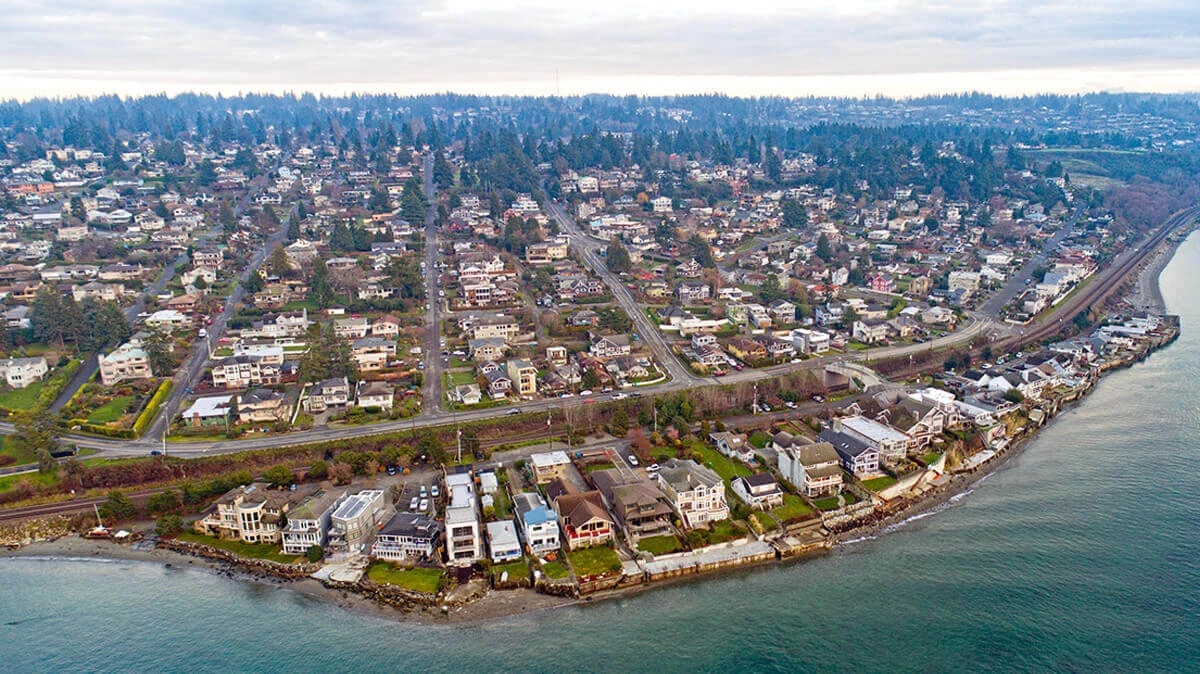 Richmond Beach Shoreline Washington Waterfront Housing Aerial View